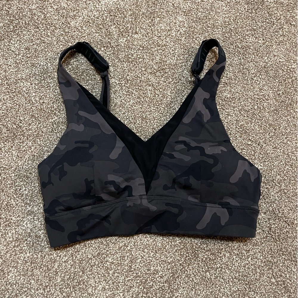 ZYIA Black Camouflage Activewear Bra